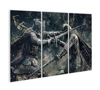 islandburner Tableau sur toile de qualité supérieure - Combat chevalier dans une bataille médiévale - Images murales