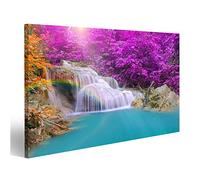 islandburner Tableau sur toile de qualité supérieure - Magnifique cascade - Arc-en-ciel - Forêt profonde - Parc national de Thaïlande - Images murales