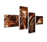 islandburner Tableau sur toile - Délicieux biscuits au chocolat avec sauce au chocolat liquide - 4 pièces - Edition T1