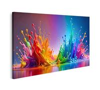 islandburner Tableau sur toile - Design abstrait - Éclaboussures colorées pour peinture murale - Images murales - Poster