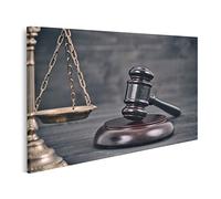 islandburner Tableau sur Toile Droit Justice Légalité Concept Échelles Juge Gavel Cadre Affiche Poster Murale Tableaux
