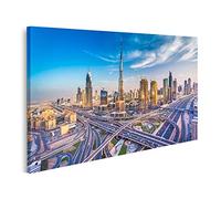 islandburner Tableau sur Toile Dubai Skyline Belle Ville près de l'autoroute très fréquentée Cadre Affiche Poster Murale Tableaux