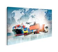 islandburner Tableau sur Toile Entreprise Globale Logistique Import Export Fond Conteneur Cargo Navire Tra Cadre Affiche Poster Murale Tableaux