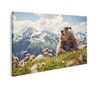 islandburner Tableau sur Toile Essence de beauté Naturelle, Portrait de marmotte Cadre Affiche Poster Murale Tableaux