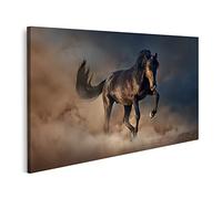 islandburner Tableau sur toile Étalon noir Cheval Images murales Poster
