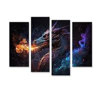 islandburner Tableau sur Toile Fantasy Dragon AI génère Un Immense Ciel Nocturne Cadre Affiche Poster Murale Tableaux