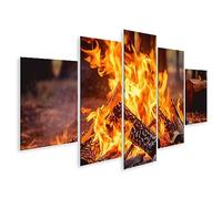 islandburner Tableau sur Toile Feu De Camp Bois Brûlant Forêt Concept Écosystème Technologie Feu Homme Cadre Affiche Poster Murale Tableaux