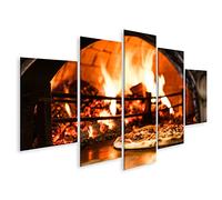 islandburner Tableau sur Toile Flammes Chaudes, Four à Pizza, Stand Kebab, Pizzeria, Snack-Bar Italien Cadre Affiche Poster Murale Tableaux