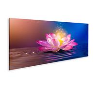 islandburner Tableau sur toile Fleur De Lotus Rose Violet Clair Fond Mousseux Flottant Cadre Affiche Poster Murale Tableaux