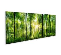 islandburner Tableau sur toile Forêt pittoresque Arbres à feuilles caduques verts Cadre Affiche Poster Murale Tableaux