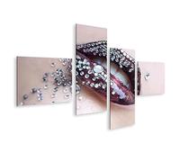 islandburner Tableau sur toile Glamour Luxury Make Up Studio Lèvres Strass Nail Studio Cadre Affiche Poster Murale Tableaux