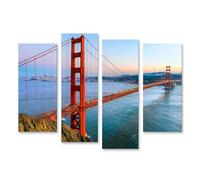islandburner Tableau sur toile Golden Gate Bridge San Francisco Californie États-Unis Cadre Affiche Poster Murale Tableaux
