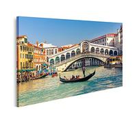 islandburner Tableau sur toile Gondole près du pont du Rialto à Venise Impressions Art XXL