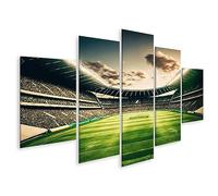 islandburner Tableau sur toile Grand stade avec terrain de rugby couvert de pelouse Grand stade avec pelouse Images murales Poster