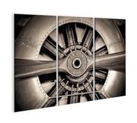 islandburner Tableau sur toile Hélice Avion historique Mécanique Art Images murales Poster