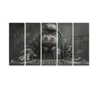islandburner Tableau sur toile Hippo DJ de style urbain pour décoration murale créative - 5 pièces XXL
