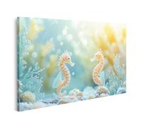 islandburner Tableau sur toile - Hippocampe lumineux dans le paradis sous-marin - Images murales - Poster