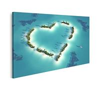 islandburner Tableau sur Toile Île en Forme De Coeur dans Les Mers du Sud des Vacances De Rêve Cadre Affiche Poster Murale Tableaux