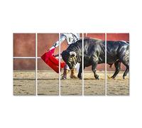islandburner Tableau sur toile Image de taureau de tauromachie Matador d'Espagne Cadre Affiche Poster Murale Tableaux