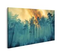 islandburner Tableau sur toile Image d'un incendie de forêt : arbres carbonisés, fumée dense, nature en détresse, musée des pompiers, musée de pompiers, images murales