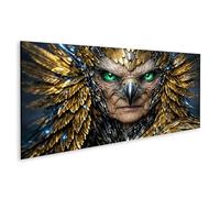 islandburner Tableau sur toile - Image murale hyperréaliste d'une ancienne créature avec plumes dorées - Panorama