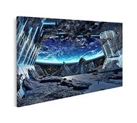 islandburner Tableau sur Toile Immense intérieur de Vaisseau Spatial astéroïde avec Vue sur l'univers Spatial d Cadre Affiche Poster Murale Tableaux