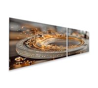 islandburner Tableau sur toile - Interface hologramme futuriste - Tableau mural pour bureau pour les amateurs de technologie - 2 pièces