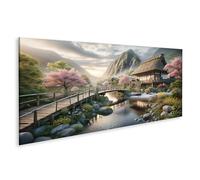 islandburner Tableau sur toile - Jardin japonais - Fleurs de cerisier - Hyper réaliste - Photos murales - Poster