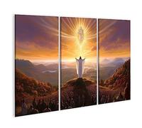 islandburner Tableau sur toile Jésus debout sur la colline priant Dieu Foi Religion Cadre Affiche Poster Murale Tableaux