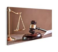 islandburner Tableau sur Toile Juge Gavel Justice Avocats Objet Documents Table De Travail Conseils Juridiques Cadre Affiche Poster Murale Tableaux