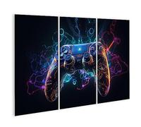 islandburner Tableau sur Toile Ki de Manette de Jeu Lumineux au néon généré Cadre Affiche Poster Murale Tableaux