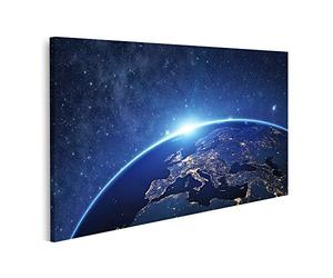 islandburner Tableau sur toile La planète Terre vue de l'espace la nuit Quelques éléments de ceci Cadre Affiche Poster Murale Tableaux