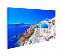 islandburner Tableau sur Toile La Ville d'Oia, l'île de Santorin Grèce Caldera Mer Égée Cadre Affiche Poster Murale Tableaux