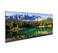 islandburner Tableau sur toile Lac Carezza dans les Dolomites en Italie Cadre Affiche Poster Murale Tableaux