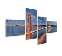 islandburner Tableau sur Toile Le Golden Gate Bridge dans la Baie de San Francisco Cadre Affiche Poster Murale Tableaux