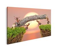 islandburner Tableau sur toile L'équipe des fourmis travaille à construire un pont Cadre Affiche Poster Murale Tableaux