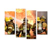 islandburner Tableau sur toile Les gens des pompiers Cadre Affiche Poster Murale Tableaux