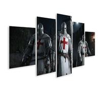 islandburner Tableau sur toile Les Templiers d'élite se rassemblent dans la cour mystique du clair de lune - Rejoignez-les ! Photos murales Poster