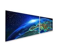 islandburner Tableau sur toile Lever de soleil Europe Terre Vue spatiale Carte du monde Fond Images murales Poster