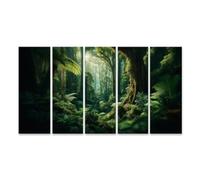 islandburner Tableau sur toile Majestueuse forêt tropicale humide avec un vert luxuriant
