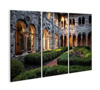 islandburner Tableau sur toile Majestueux Cloître Impression d'art Salon pour les amateurs d'architecture - 3 pièces - Edition R1