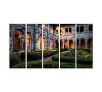islandburner Tableau sur toile Majestueux Cloître Impression d'art Salon pour les amateurs d'architecture - 5 pièces XXL - Edition O1