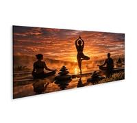 islandburner Tableau sur toile Méditation au coucher du soleil - Relaxation et harmonie - Panorama