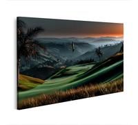 islandburner Tableau sur toile minimaliste d'un parcours de golf dans des collines douces - Edition L1