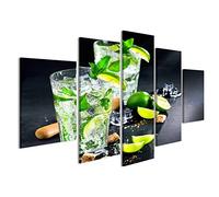 islandburner Tableau sur toile Mojito cocktail sur une table. Cocktail d'été avec rhum, citron vert, menthe Poster, Cadeau, Images KVQ-MFP-FR
