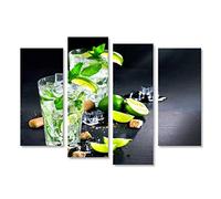 islandburner Tableau sur toile Mojito cocktail sur une table. Cocktail d'été avec rhum, citron vert, menthe Poster, Cadeau, Images KVQ-4erP-FR