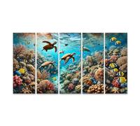 islandburner Tableau sur toile - Monde sous-marin avec tortues et récifs coralliens colorés