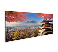 islandburner Tableau sur Toile Mont Fuji aux Couleurs d'automne au Japon Cadre Affiche Poster Murale Tableaux