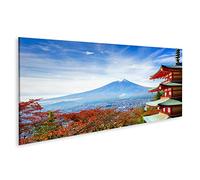 islandburner Tableau sur Toile Mont Fuji avec la pagode Chureito en Automne Fujiyoshida Japon Cadre Affiche Poster Murale Tableaux