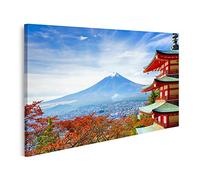 islandburner Tableau sur Toile Mont Fuji avec la pagode Chureito en Automne Fujiyoshida Japon Cadre Affiche Poster Murale Tableaux